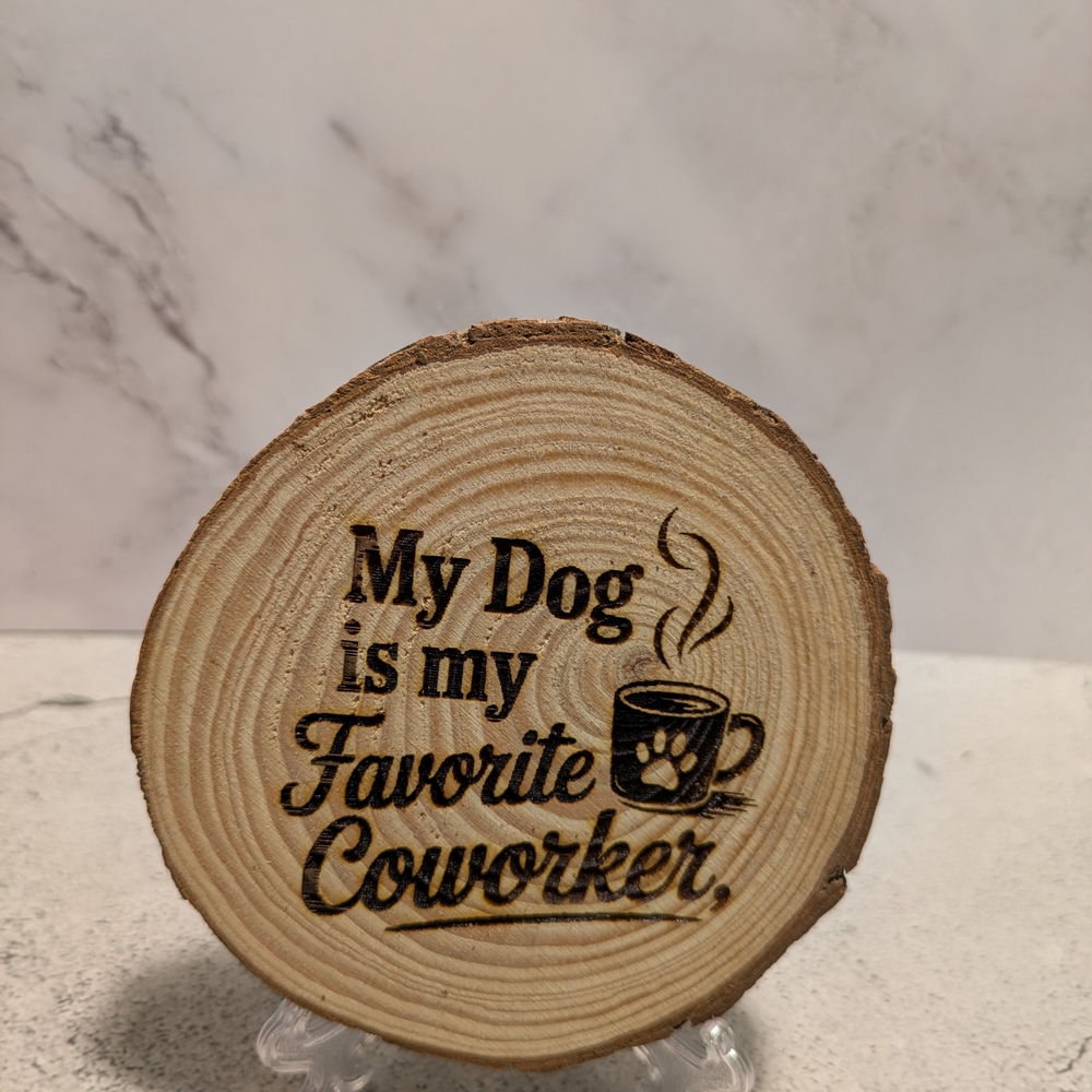 Wooden Coaster with Dog Lover Engraving